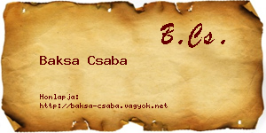 Baksa Csaba névjegykártya